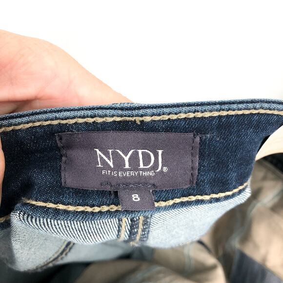 NYDJ Womens Straight Ankle Jeans 8 Blue Wonderland Relaxed Square Pockets NWT - Picture 13 of 16